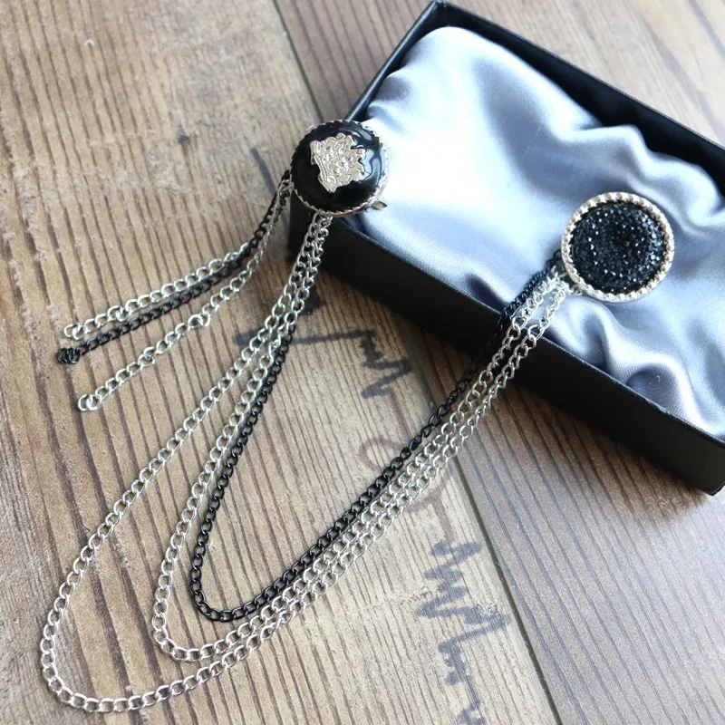 Fotografia 4: Oferta por tempo limitado! Moda europeia terno broche pino corrente borla cluster, perfeito para ternos masculinos, acessório elegante