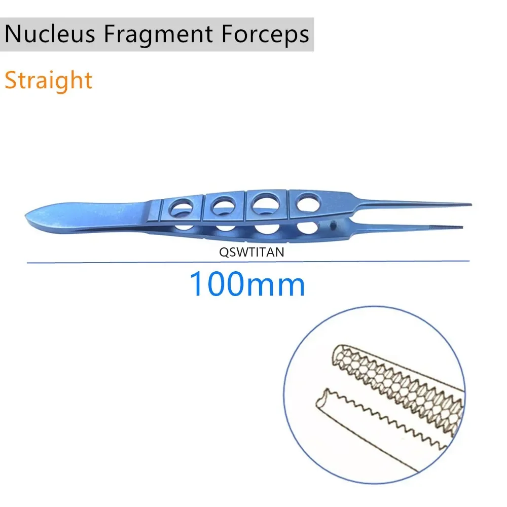 Ophthalmic  tweezers Nucleus Fragment Forcep Straight/ Angle Titanium ophthalmic eye surgical instrument 1pcs