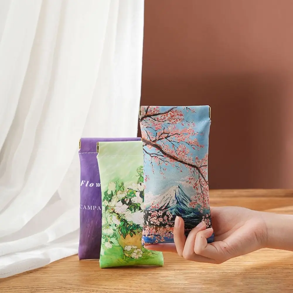 إغلاق تلقائي نظارات شمسية حافظة نظارات شمسية فنية مقاومة للماء غطاء حماية من جلد البولي يوريثان لوحة زيتية حقيبة تخزين النظارات #1