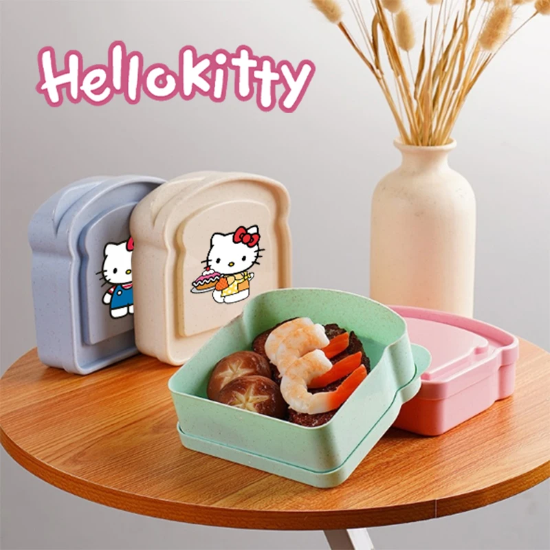 

Sanrio Hello Kitty коробка для хранения тостов с крышкой модный студенческий контейнер для хлеба и сэндвичей портативный органайзер для еды многоразовые подарки