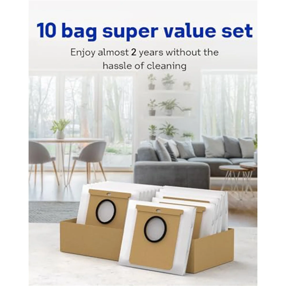 أكياس غبار لمحطة Eufy ذاتية الفراغ ، L50 SES ، L60 SES ، 10 عبوات