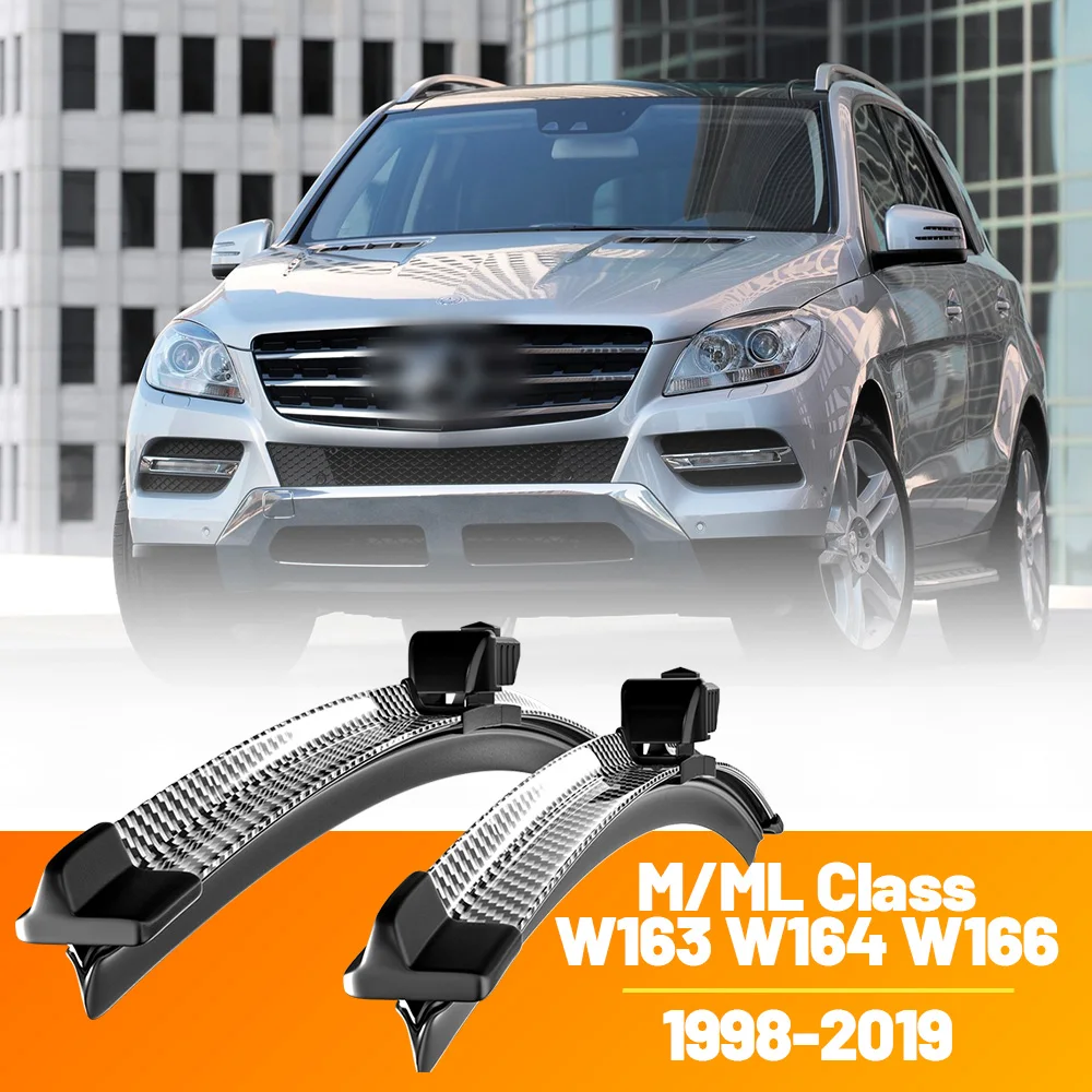 2pcs Front Windshield Windscreen Wiper Blades Carbon Fibre Wipers For Mercedes Benz M ML Class W163 W164 W166 1998-2019 2011
