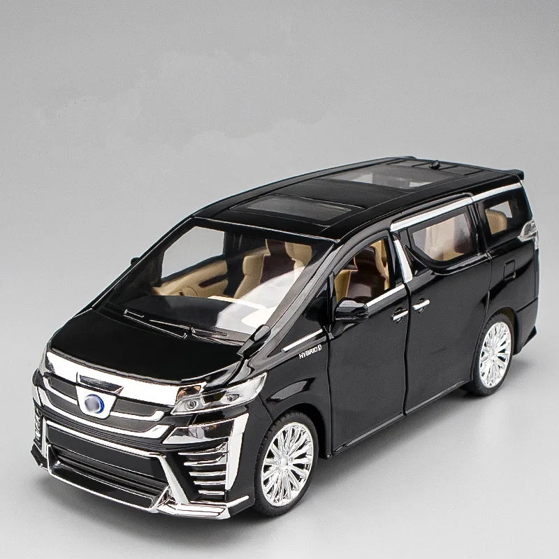 1:24 VELLFIRE MPV Alloy Car Model Diecast Metal Toy Vehicles Car Model High Simulation Sound and Light Childrens Toy Gift