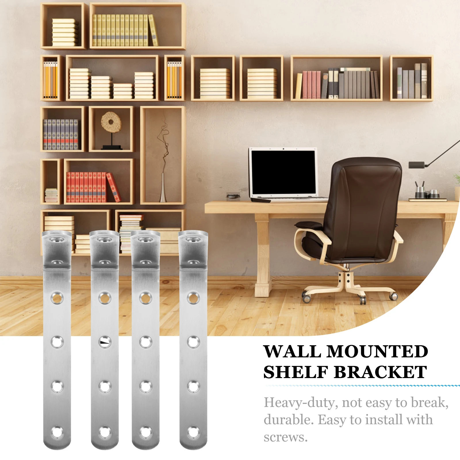 

4Pcs Stainless Steel Corner Bracket Right Angle Joint Fastener Thick Metal Furniture Accessories for Tables Shelves Heavy Duty