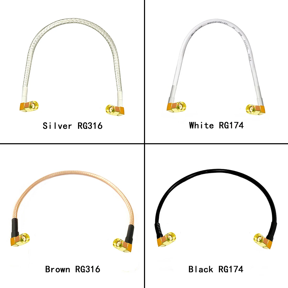 Cavo coassiale Modem RP-SMA spina maschio ad angolo retto a spina maschio RP-SMA connettore ad angolo retto RG316 RG174 cavo adattatore 15cm nuovo