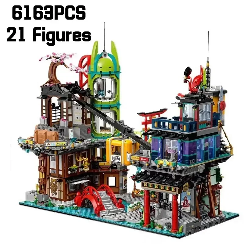 

With LED Lights Model City Street View Moc 70620 71799 71741 Building Blocks Bricks Toy for Kids Christmas birthday Gifts