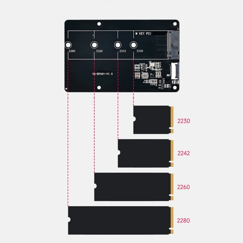 RPi 5 호환 확장 보드용 NVMe 솔리드 디스크 스토리지 솔루션용 53CC PCIe-M.2 어댑터 보드