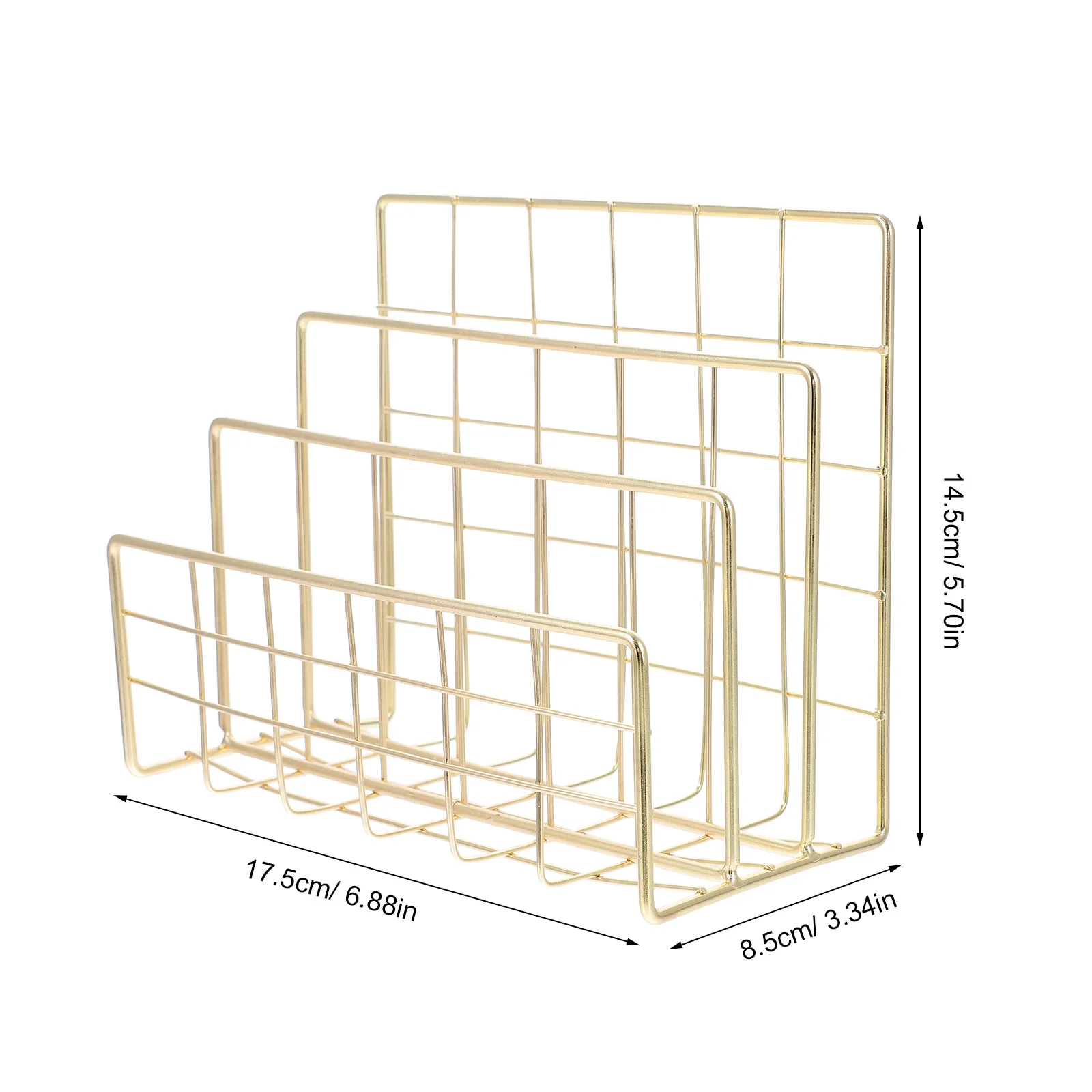 2Pcs Metal Desktop File Sorter 3-Slot Organizer for Papers Letters Mail Home Office School Desk Storage Rack Folder