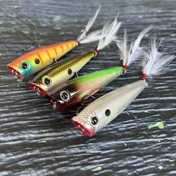 65mm 7g Surface Popper Fishing Lures Long Casting Artificial Bait Topwater Pencil Swimbait Wobblers for Pike Perch Equipment