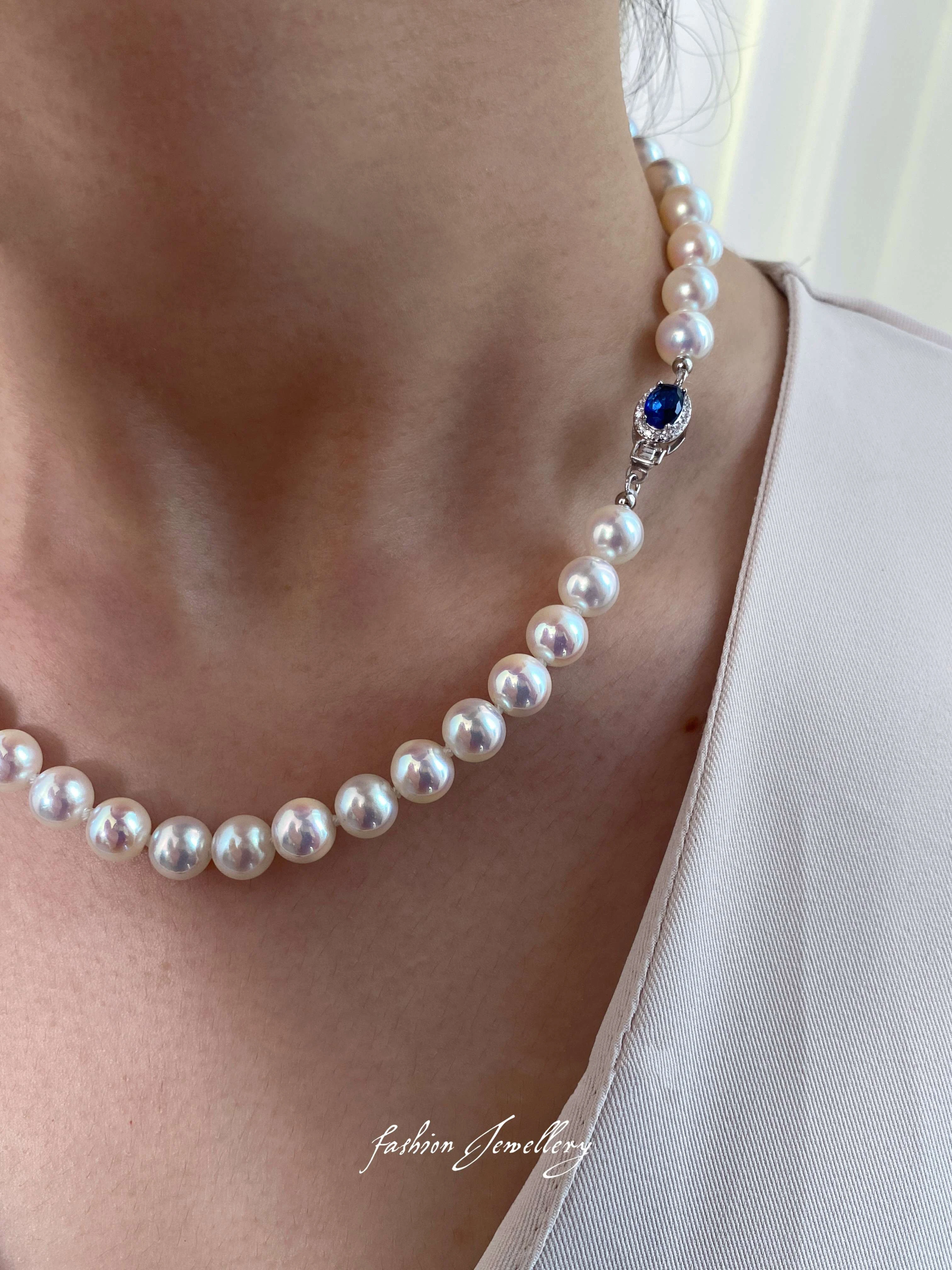 New Tech Artificial Crystal Pearls (Not natural pearls) Japan Akoya Pearls Necklace