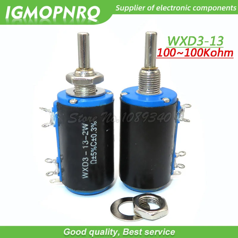 1pcs WXD3-13-2W Potentiometer แบบลวดพัน 100 220 470 1K 2K2 3K3 4K7 10K 22K 33K 47K 100k โอห์ม 220R 470R 2.2K 3.3K 4.7K WXD3-13 2W