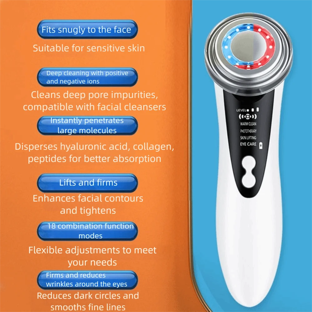 Multifunctional Facial Massager 3 Adjustable Levels EMS Micro-Current Electric Massage Device Clean Face Vibrating