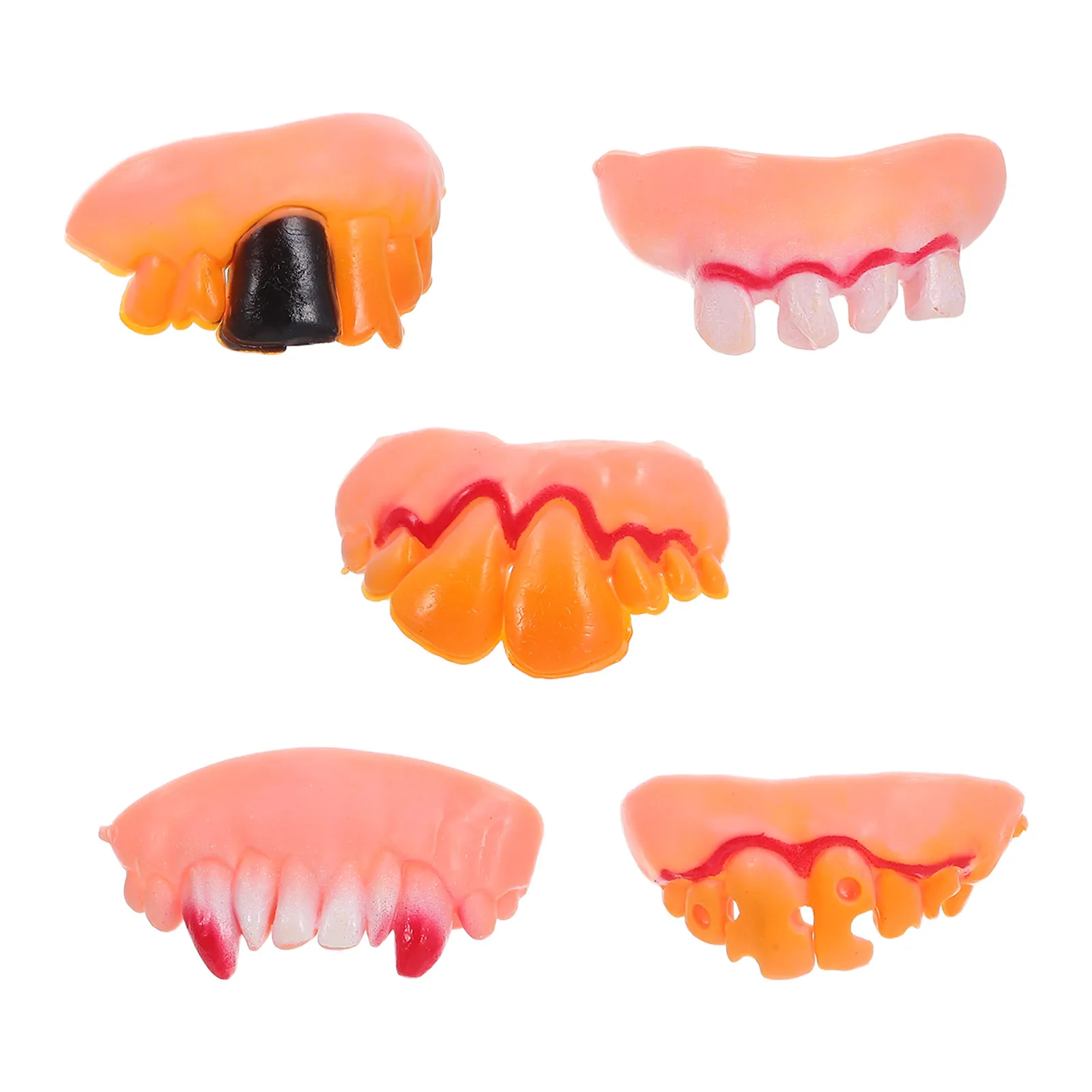 5 قطعة الأسنان وهمية مضحك أحمق الاصطناعي كاذبة الأسنان الدعامة لجميع القديسين عيد الفصح حفلة تنكرية مخيف الإكسسوارات الجدة الكمامة هدية #5