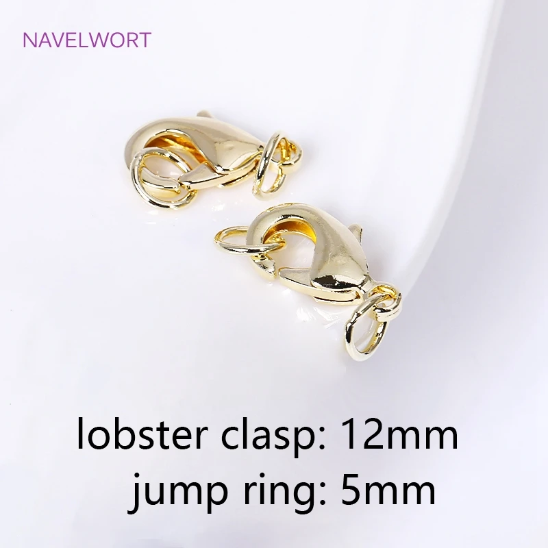 Messing 18K vergoldeter 10/12mm Karabinerverschluss mit geschlossenem Ring, Verschluss für Schmuck, Karabinerverschlussverbinder, Zubehör für Schmuck – Detail 27