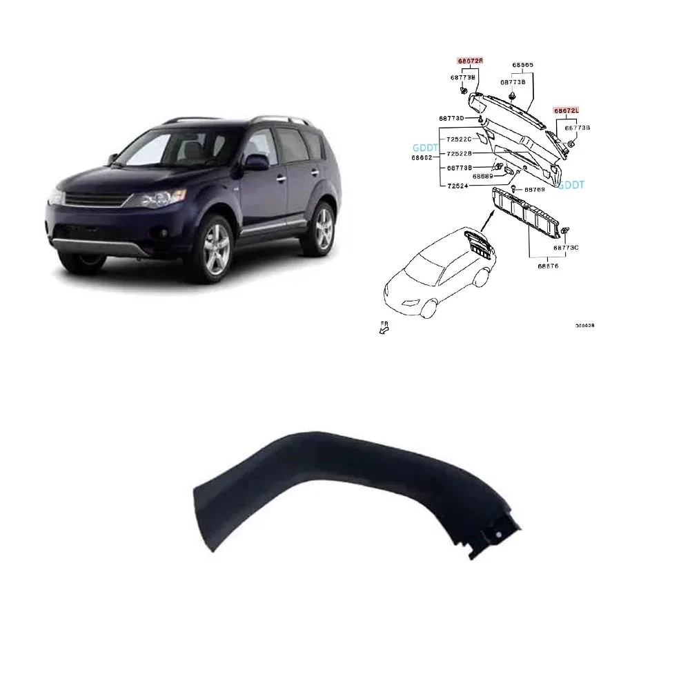 

1 Pcs Back Tailgate Side Trim Frame for Outlander CW Rear Door Interior Trim Panel for Airtrek Trunk Trim 7224A101XA