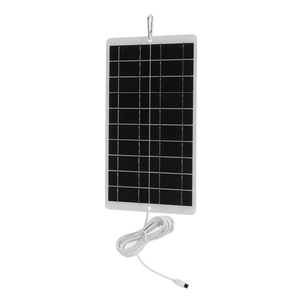 8W 5V Solar Panel Charger Waterproof 1600MA Portable Solar Battery Charger Type-C Output Lightweight 3V-5V Mobile Phone Chargers