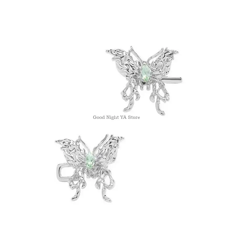 Calça jeans com cintura borboleta oca