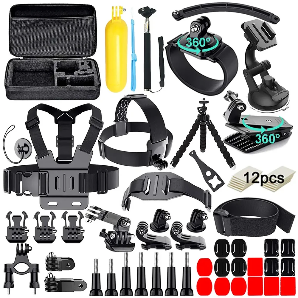 

60 in 1 Action Camera Accessories Kit for GoPro Hero 11 10 9 8 7 6 5 4 Hero Session Insta360 Xiaomi DJI AKASO Campark Action Cam