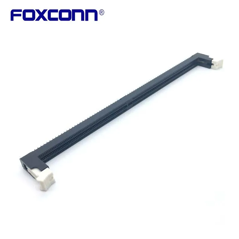 Foxconn-DDR4 Memory Slot, AH08813-A9B1G-4F Vertical, Orelha Preto e Branco, 288Pin