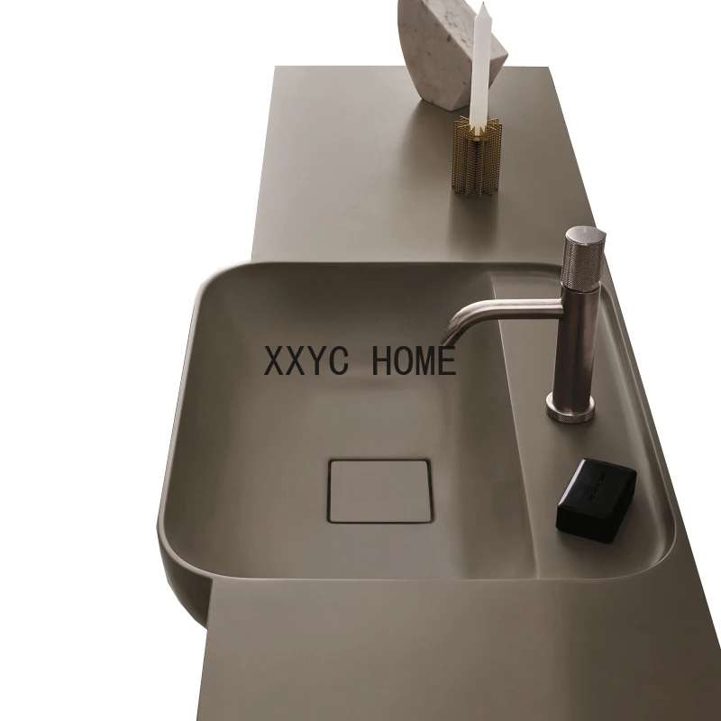 Front Convex Semi-Embedded  Stone Whole Washbin Hand Washing Washbasin Washstand