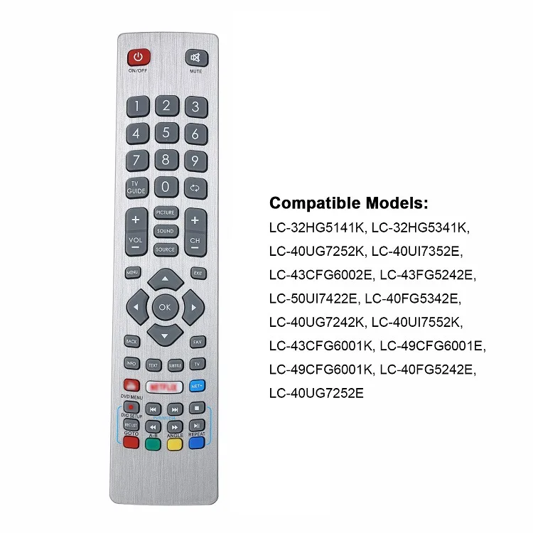 جهاز التحكم عن بعد البديل المتوافق مع Sharp Aquos DH 1901091551   SHWRMC0115 LC-40FI5542E LC-49FI5542E