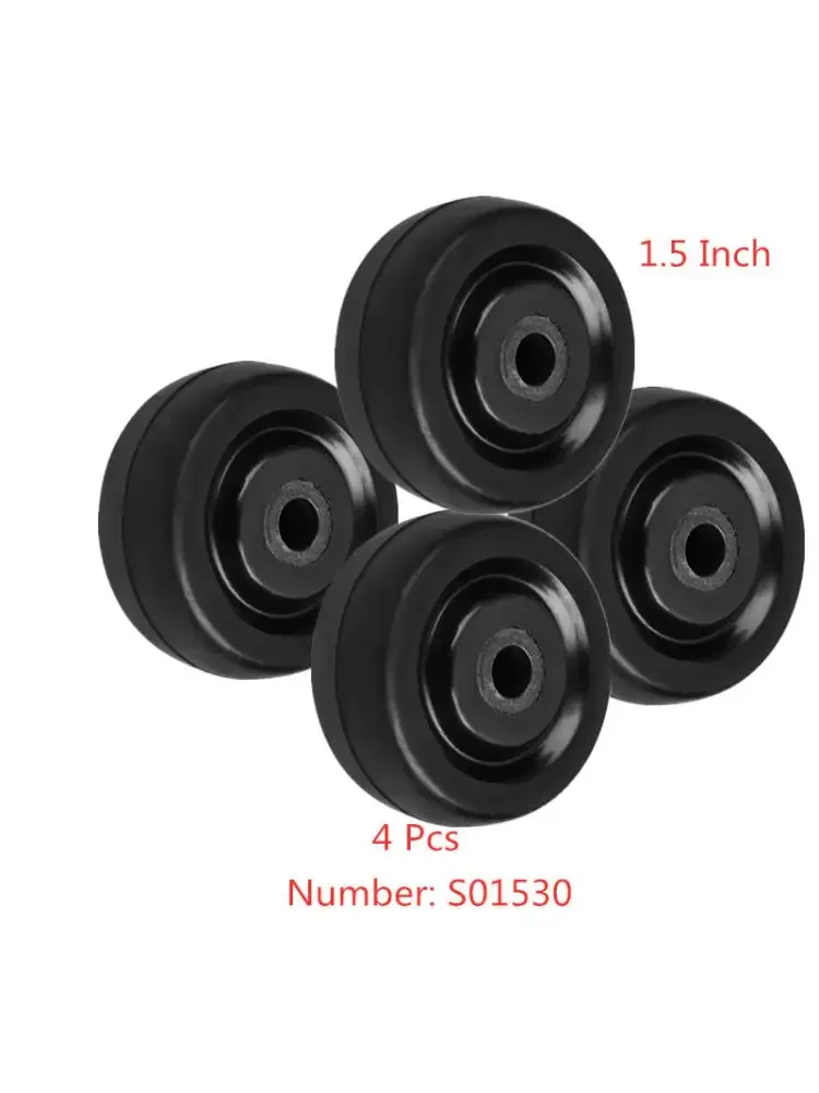 

4 Pcs/Lot Spot 1.5 Inch Black Rubber Single Wheel Diameter 40mm Mute Wear-Resistant Medical Equipment Caster Furniture