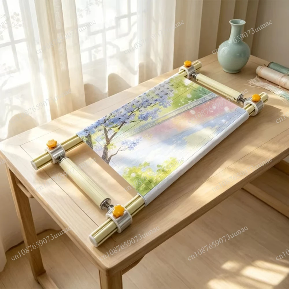 Four Groove Sliding Rod M Embroidery Frame Adjustable Side Bar Oriental Style Cross Stitch Accessory