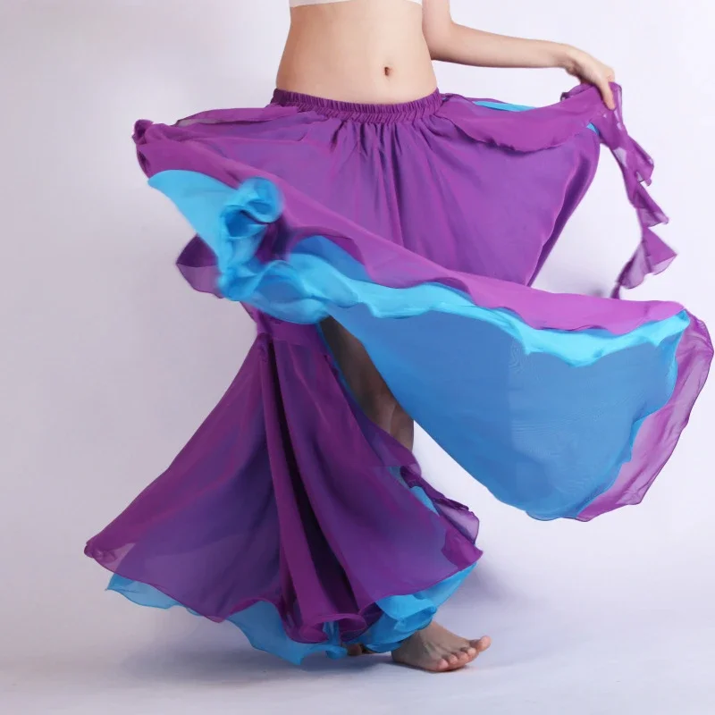 

Новые костюмы для танца живота, юбки, сексуальная юбка для танца живота, одежда, тренировочное платье, длинная юбка с разрезом для танцев, женская сценическая юбка