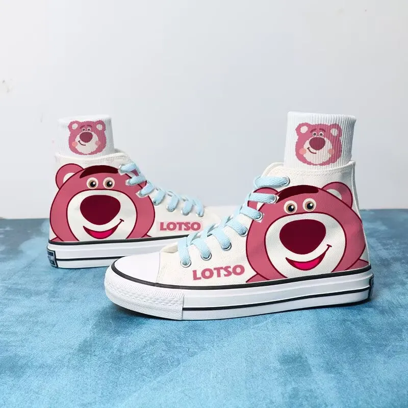 

Kawaii Girl Lolita Shoes New Disney Co Branded Lotso Printed Canvas Shoes Student Girl Cute Winnie The Pooh Sports Shoes Spring