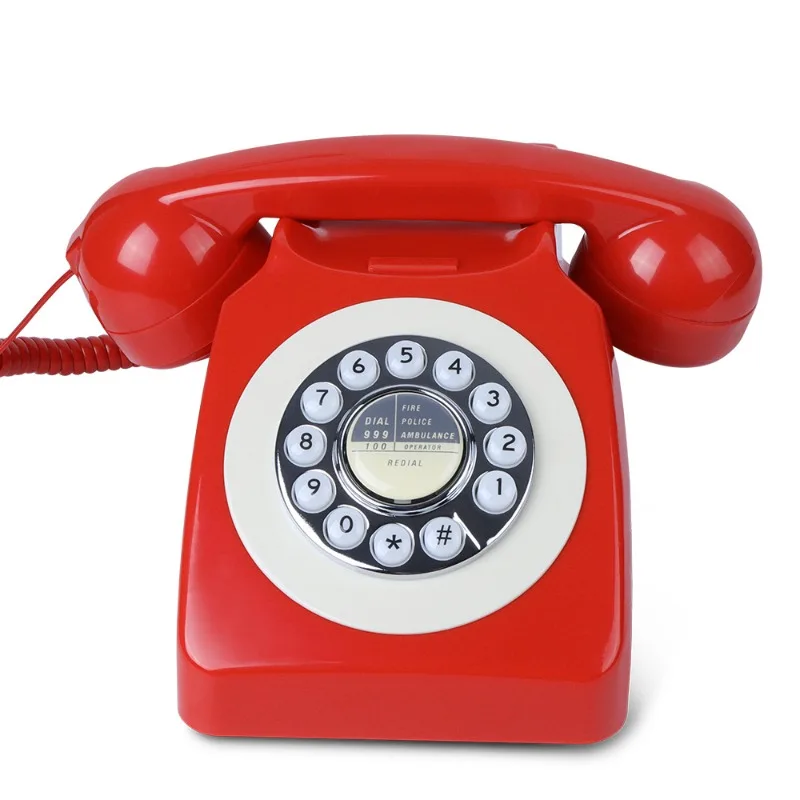 Vintage telephone, button-type fixed landline, guest room, office, home use, hotel antique style view 6