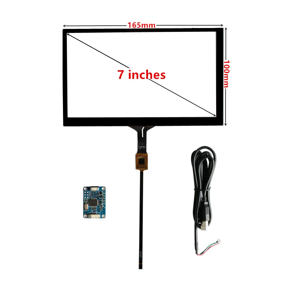 Painel de Tela de Toque Capacitivo com USB Driver Board para Raspberry Pi, Equipamentos Industriais, PC, Carro, Industrial, Framboesa, 3.5, 4.3, 5,6, 7.2, 7, 8, 9, 10.1"