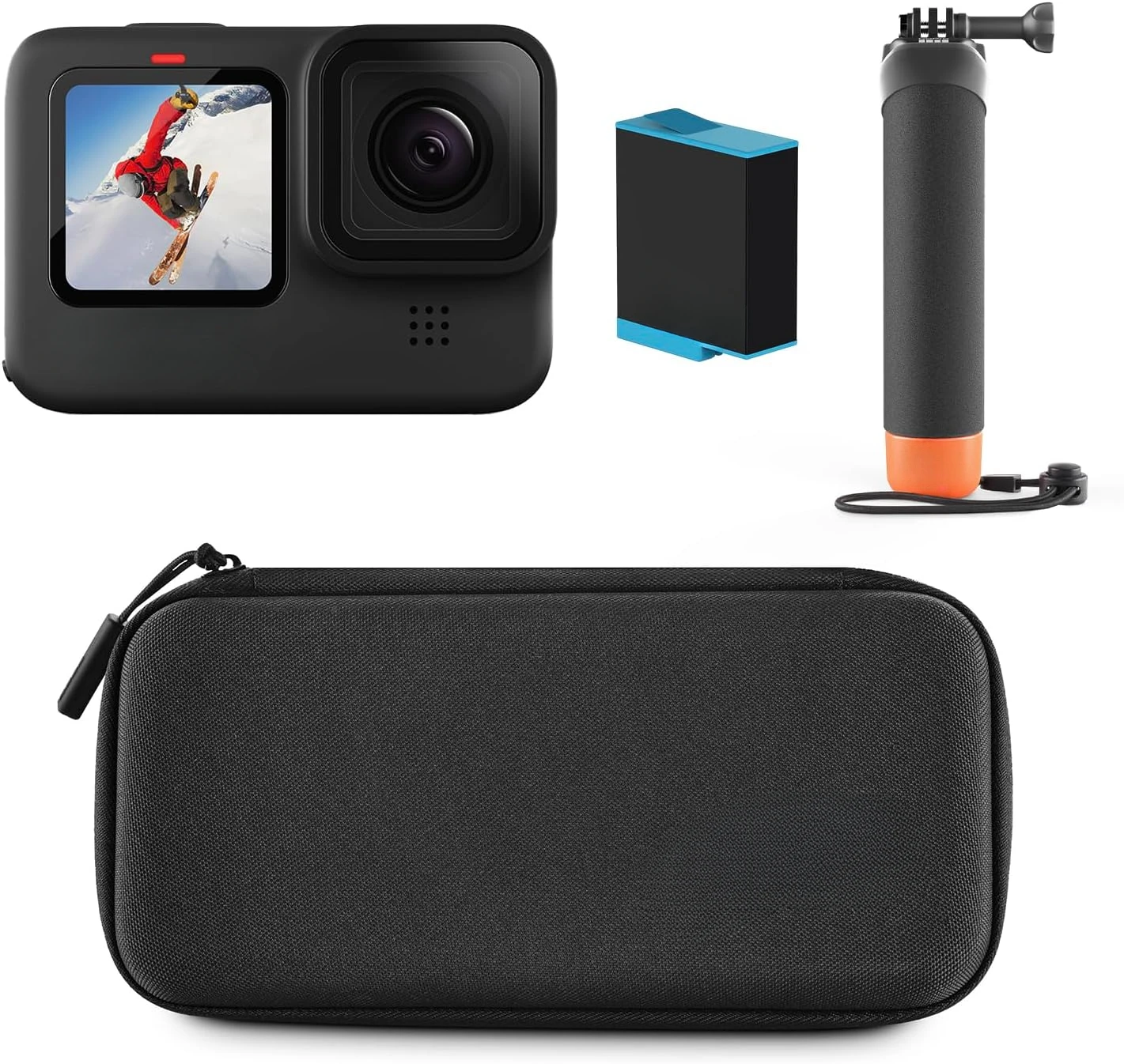 

HERO10 Black Bundle - Includes HERO10 Black Camera, The Handler (Floating Hand Grip), Rechargeable Battery, and Carrying Case