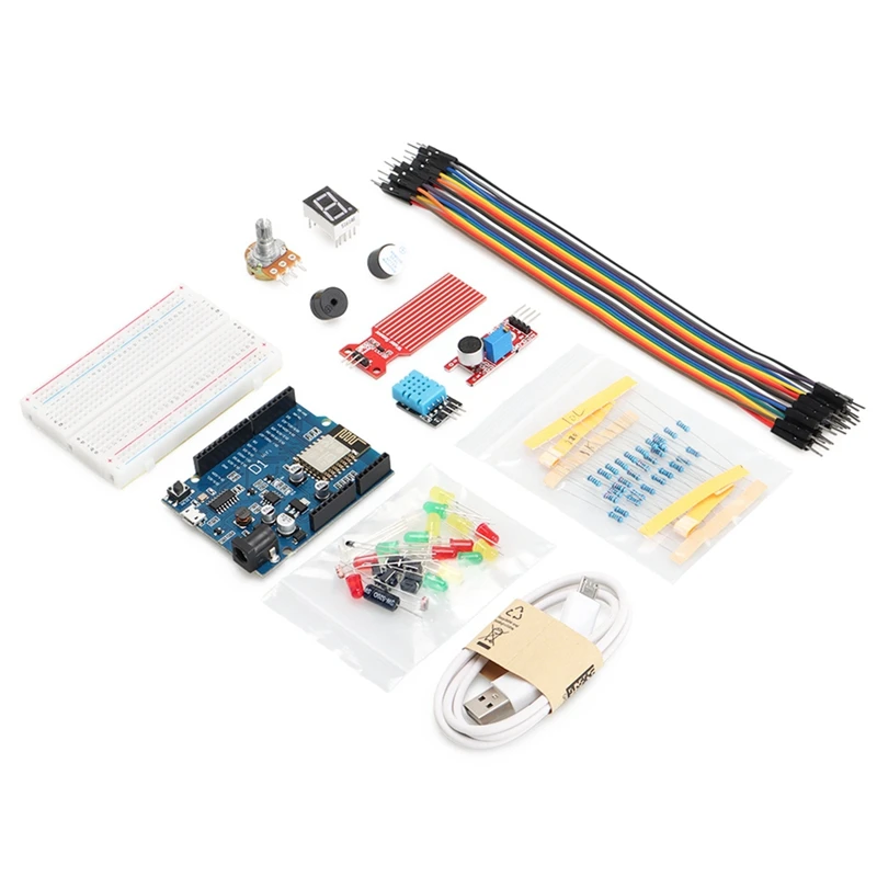 Kit di avviamento di base per programmazione Arduino D1ESP8266 Wifi R3 componente Kit di elettronica fai da te Set completo educativo