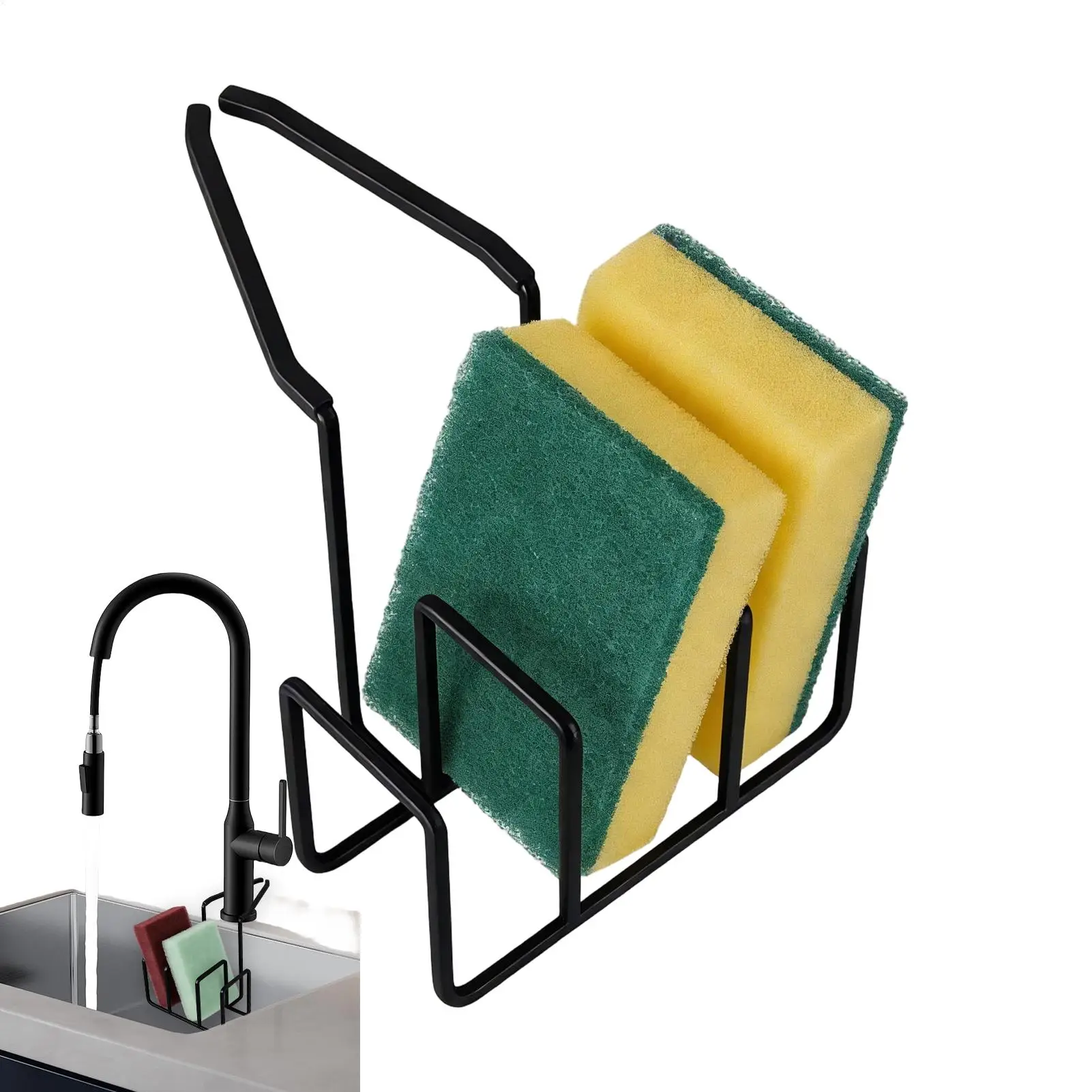 

Держатель для губок для раковины, нержавеющий, с 3 слотами, для хранения губок, для кухонной раковины, для чистящих щеток, мыльниц, тряпок