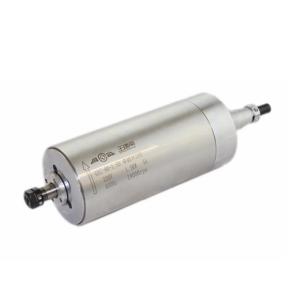1.5KW Water Cooled Spindle Motor ER11 ER16 220V Diameter 80mm GDZ-80-1.5 For CNC Engraving Cutting Machine