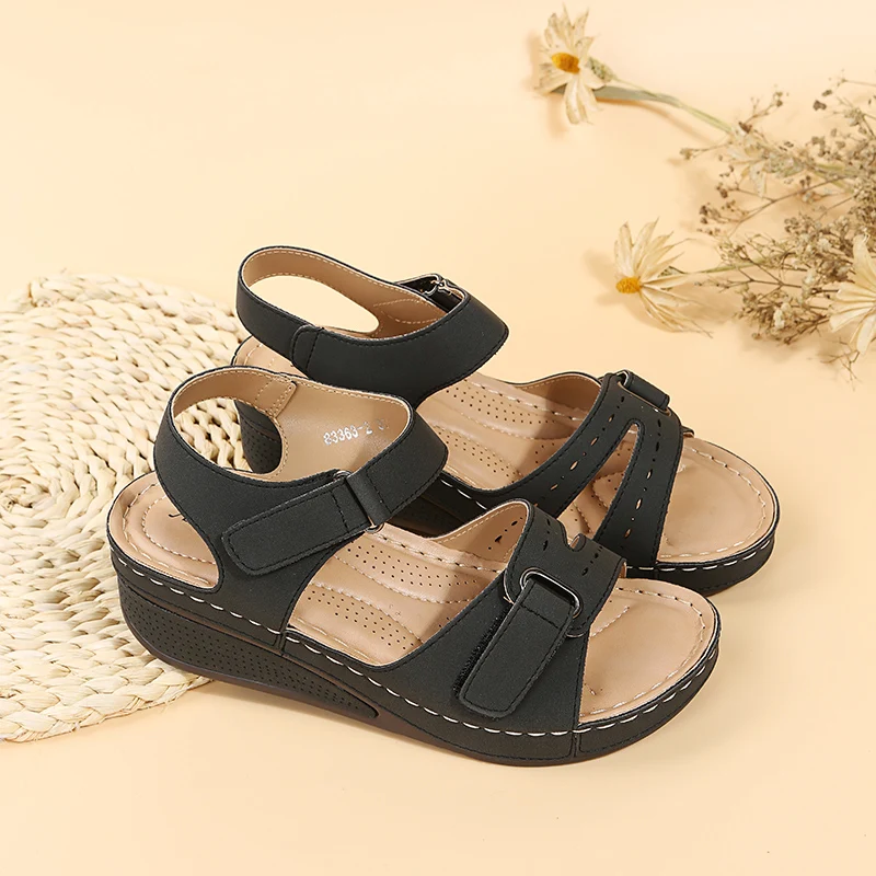 New large fish mouth casual sandals Amazon Hot Roman sandals women wear velcro shoes