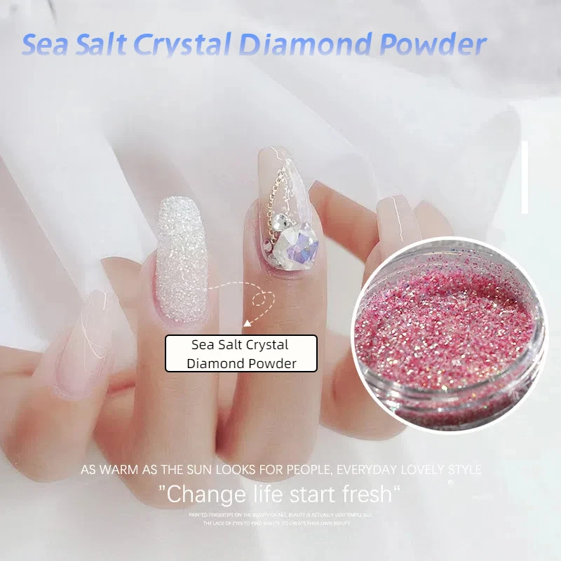 12 Colors Aurora Sea Salt Crystal Diamond Powder Dreamy Rainbow Nail Art Glitter Mesmerizing Manicure Decorations DIY Supplies