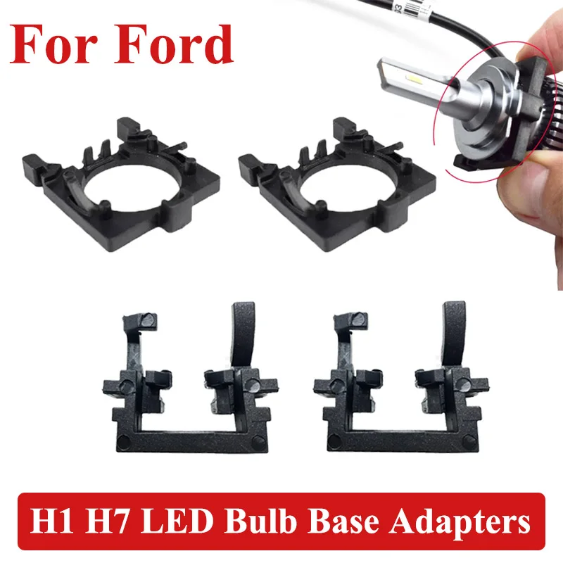 4Pcs H1 H7 LED Headlight Bulb Holder Stand Adapter For Ford Focus 2012Car Auto High Beam Headlamp Light Base Mount Socket