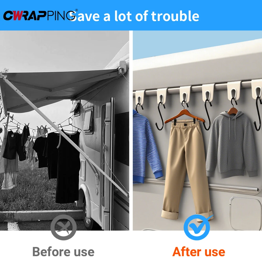 5/10Pcs Heavy Duty Coat Hangers Suction Cups Motorhome Rv Parts and Accessories Tent Fixing Hooks Campervan Gadgets Caravan