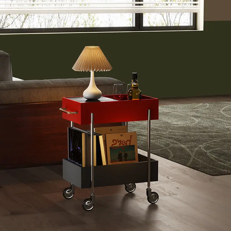 Multi-layer dopamine home storage removable sofa side food medieval with wheel rack