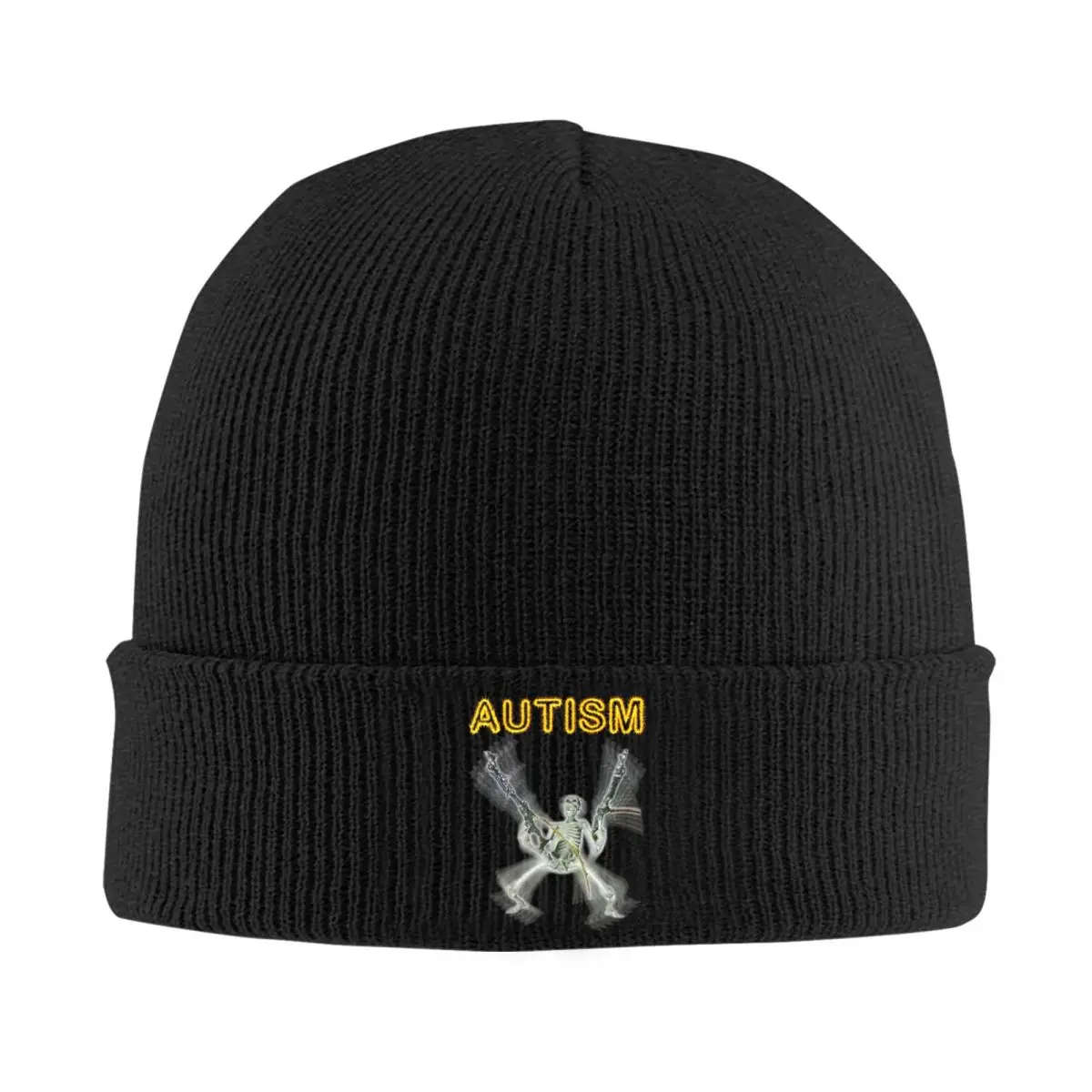 Autism Skeleton Meme Funny Knit Hat Beanie Winter Hats Warm Unisex Casual Caps for Men Women Gifts