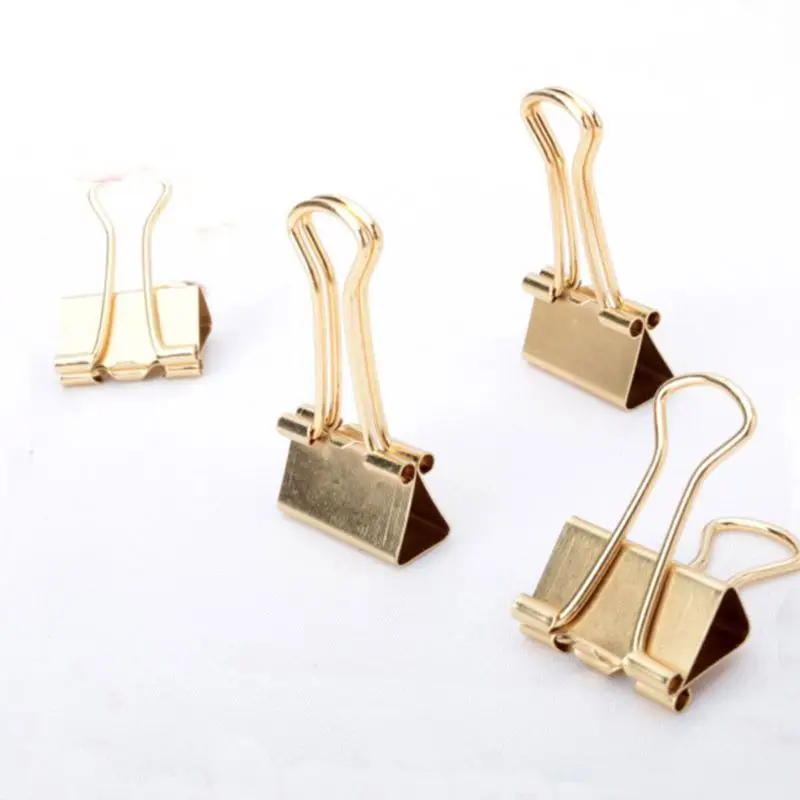 Metal Gold Clips 19 mm Paper Binder Clip for Files Invoice Bill 25pcs