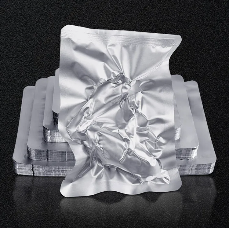 100PCS 130° Open Top Aluminum Foil Vacuum Bag DIY Logo Print Matcha Cooking Meat Chicken Beaf Heat Sealing Packaging Pouches
