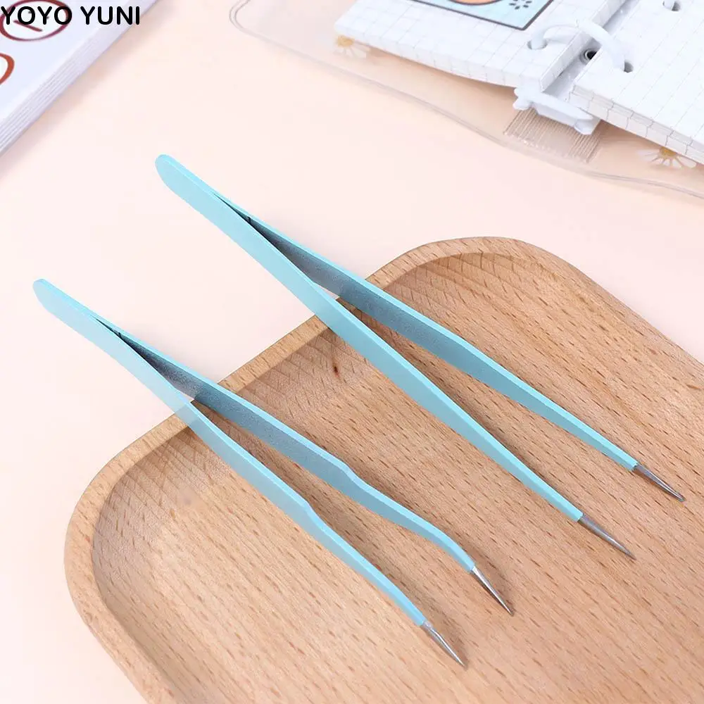 1pcs Cute Macaron Color Tweezers Stainless Steel Tape Sticker Tool Accessorise Journal Notebook Practical Portable Tweezers