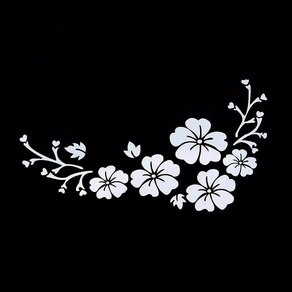 15cm Fashion Flower Blossom Car Decal Sticker Cute, Stylish, Products Personality, Cover Scratches Decals Exterior Parts PVC