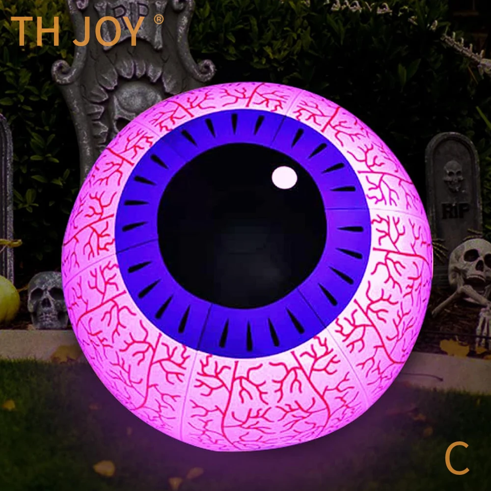 

fast air ship to door, Inflatable Eye Props Balloon, Halloween festival Stage Hanging Decoration Inflatable Eye Ball with light