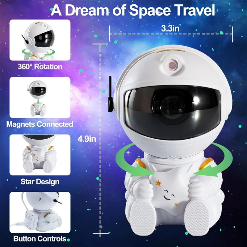 Galaxy Projector Led-nachtlampje Sterprojector Astronaut Projector Galaxy Light voor thuis Decoratieve slaapkamer Kinderen Kindercadeau