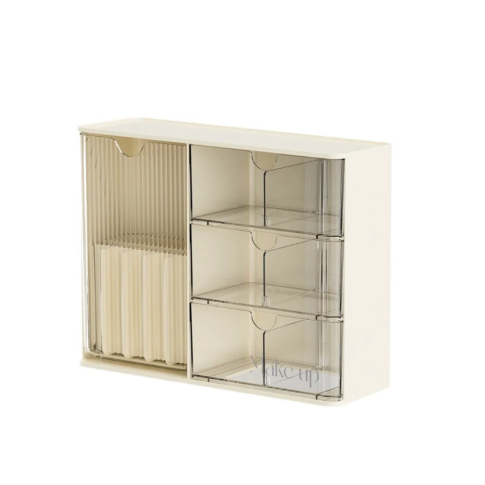 

Пластиковый органайзер для косметики большой емкости, прозрачный, с выдвижными ящиками, пылезащитный, витрина для косметики