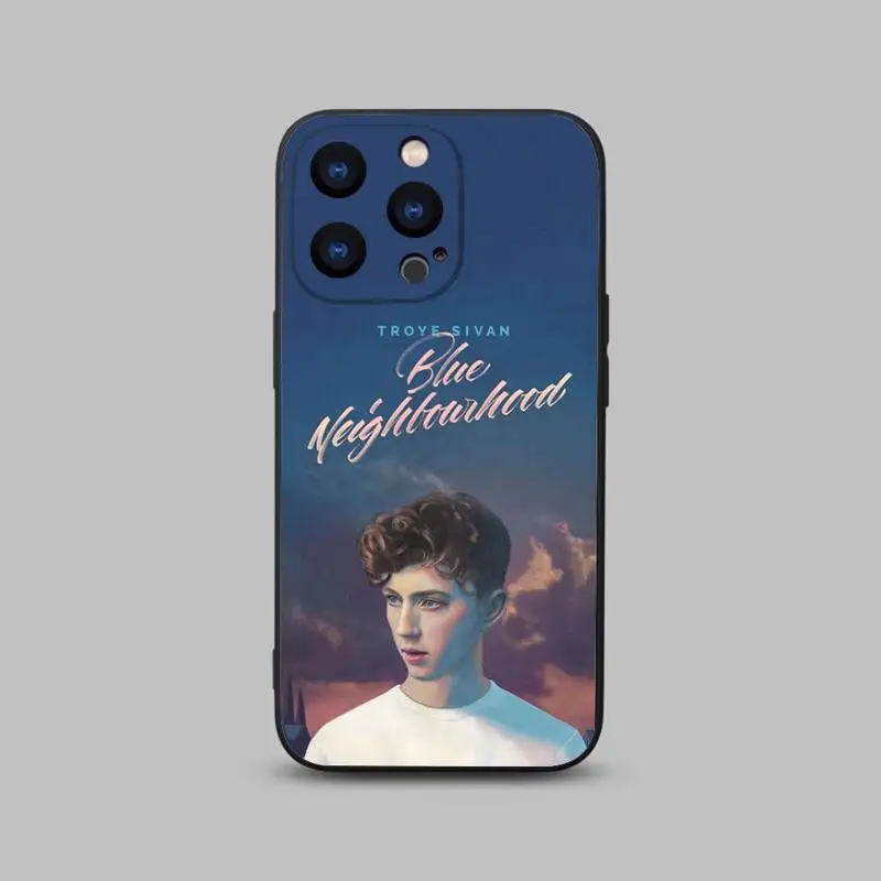 Troye Sivan Singer Phone Case For iPhone 15,14,13,12,11 Plus,Pro,Max,XR,XS,X,7,8 Plus,SE,Mini Black Silicone Soft