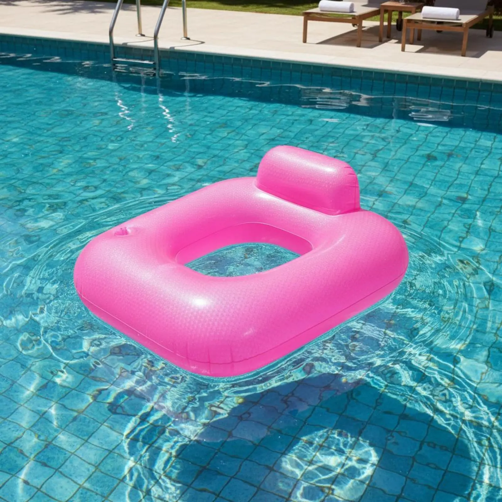 

Надувное кресло для бассейна: легкое в надувании, плавучее, с функцией качелей, легкий надувной шезлонг с подголовником